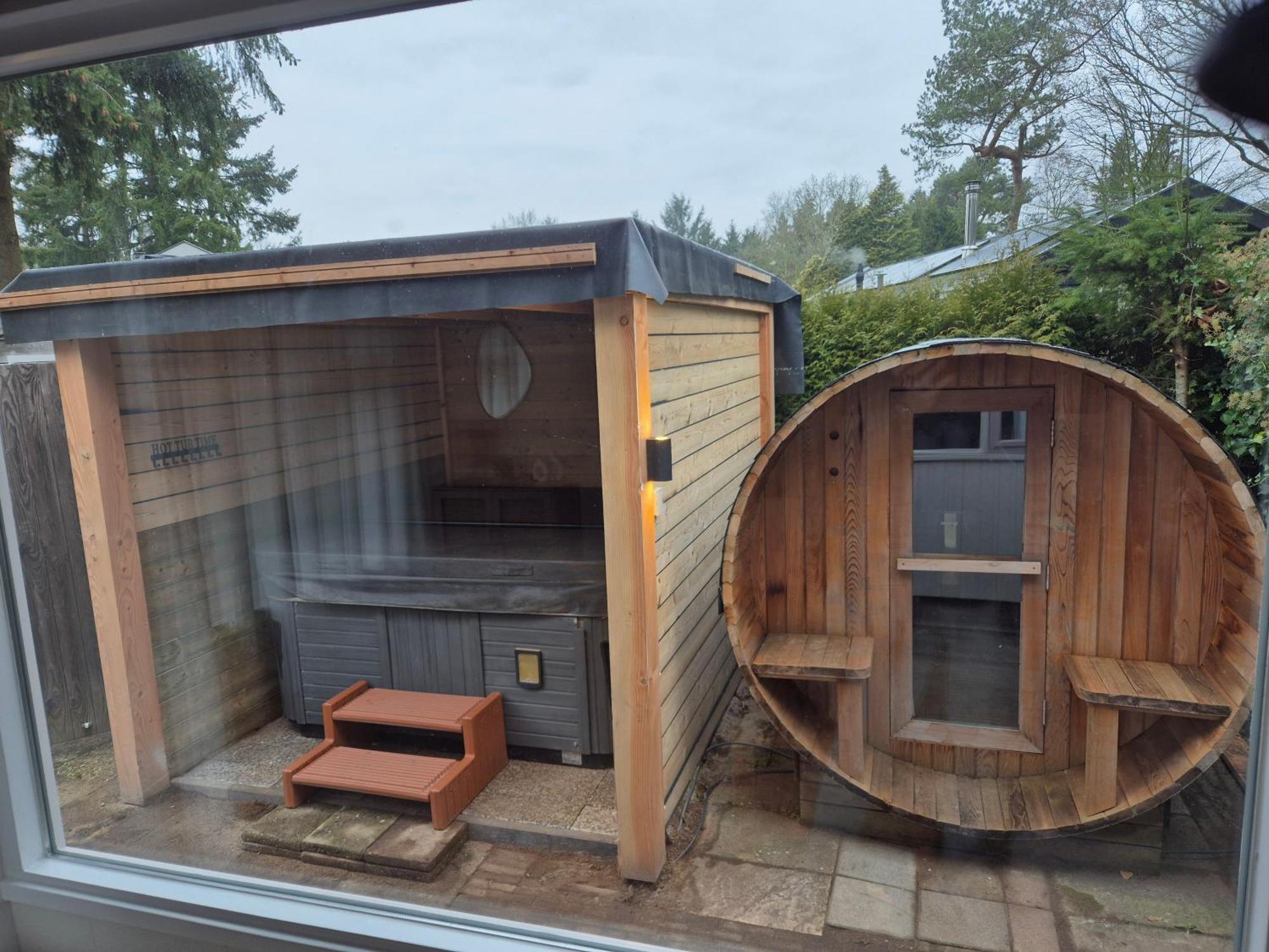 Luxe Boshuisje Met Prive Wellness & Jacuzzi Op De Veluwe Ermelo Exterior foto